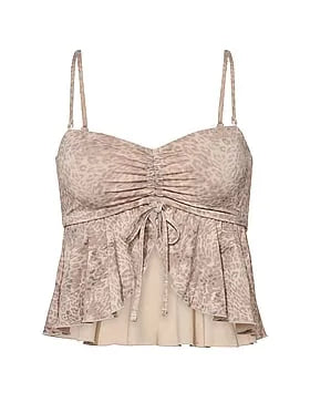 Ruched Fly-Away Tankini Top