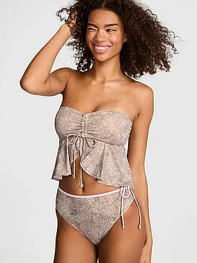 Ruched Fly-Away Tankini Top