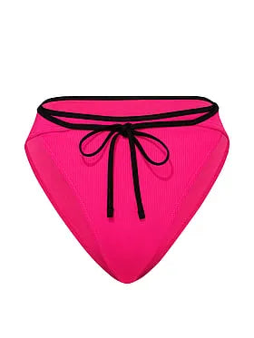 Ribbed High-Waisted Cheeky Bikini Bottom