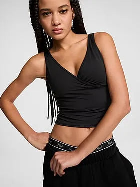 PINK Relayâ¢ Ruched Wrap Bra Tank