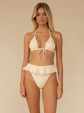 Amalia Texture Tamarindo Ruffle Bikini Bottom