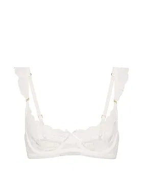 Tease Unlined Bridal Bow Lace Demi Bra