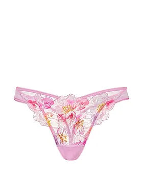 Watercolor Embroidery Thong Panty