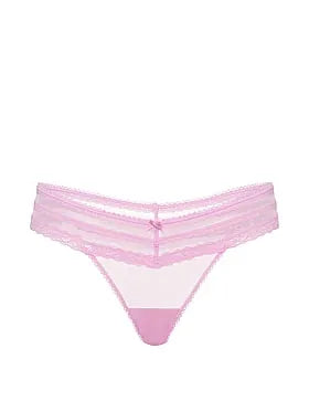 Mesh Lace-Trim Brazilian Panty