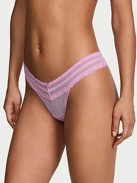 Mesh Lace-Trim Brazilian Panty