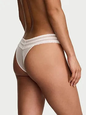 Mesh Lace-Trim Brazilian Panty