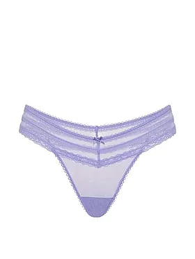 Mesh Lace-Trim Brazilian Panty