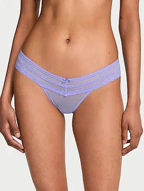 Mesh Lace-Trim Brazilian Panty