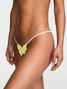 Butterflies Motif Peekaboo V-String Panty