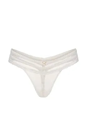 Mesh Lace-Trim Thong Panty