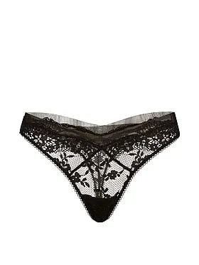 Lace & Mesh Thong Panty