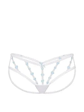 Tease Strappy Heart Embroidery Open Cheeky Panty