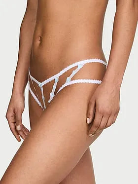 Tease Strappy Heart Embroidery Open Cheeky Panty