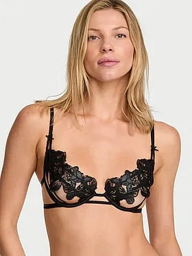 Butterflies Embroidery Peekaboo Bra