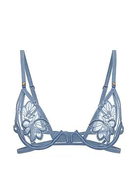 Denim Embroidery Peekaboo Bra