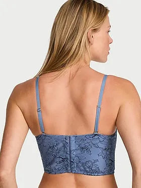 Denim Embroidery Bustier Corset Top
