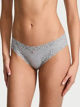 Cotton Lace-Waist Bikini Panty