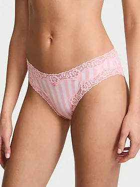 Cotton Lace-Waist Bikini Panty