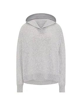 Luxe Knit V-Neck Hoodie Sweater