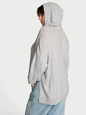 Luxe Knit V-Neck Hoodie Sweater