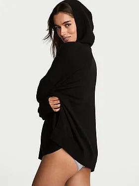 Luxe Knit V-Neck Hoodie Sweater