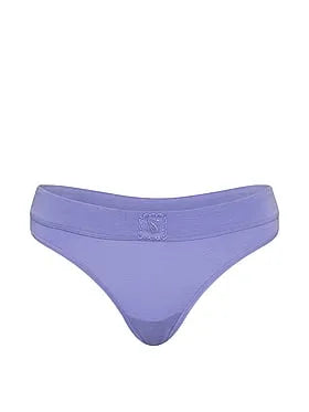 Logo Cotton Lace Patch Thong Panty