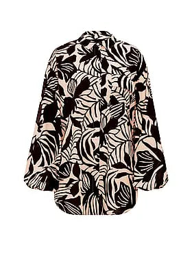 Beachwear Voile Oversized Button-Front Shirt
