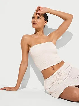 Beachwear Cotton Smocked Tube Top