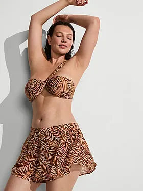 Beachwear Sheer Crinkle Flutter Short