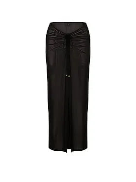 Beachwear Mesh Cinched Maxi Skirt