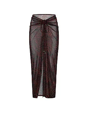 Beachwear Mesh Cinched Maxi Skirt