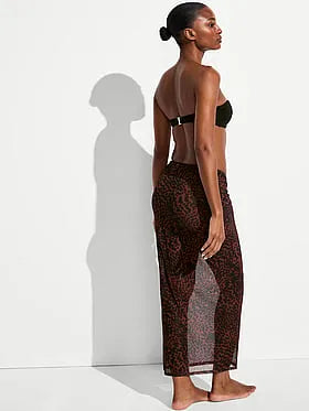Beachwear Mesh Cinched Maxi Skirt