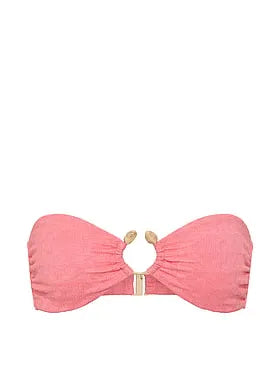 Beach Hoops Textured Jacquard Bandeau Bikini Top
