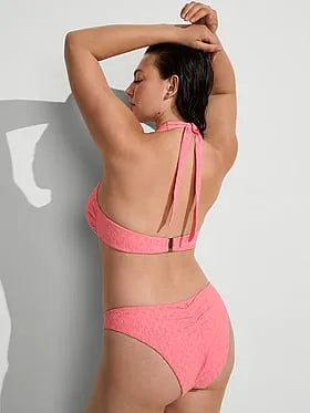 Beach Hoops Textured Jacquard Brazilian Bikini Bottom