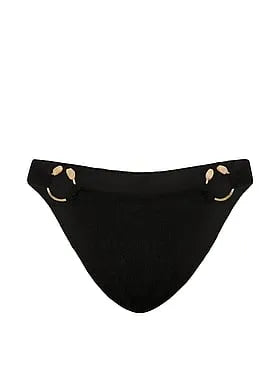Beach Hoops Textured Jacquard Brazilian Bikini Bottom