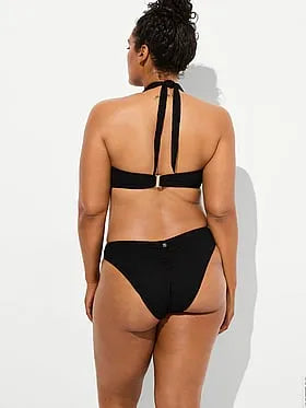 Beach Hoops Textured Jacquard Brazilian Bikini Bottom