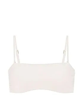 Beaded Lace-Up Bandeau Bikini Top