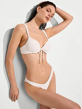 Eyelet Ruched Cheeky Bikini Bottom