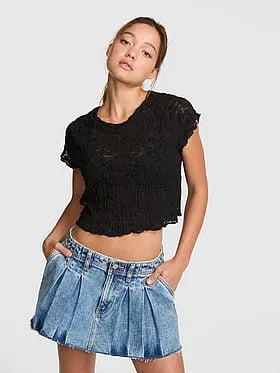 Floral Crochet Cover-Up Tee