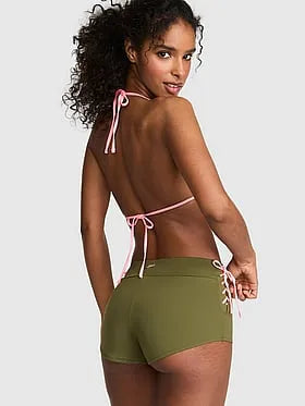 Lace-Up Boyshort Bikini Bottom