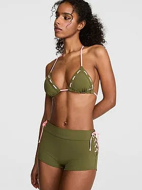 Lace-Up Boyshort Bikini Bottom