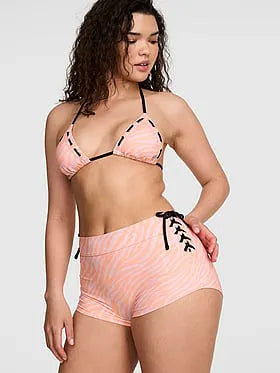 Lace-Up Boyshort Bikini Bottom
