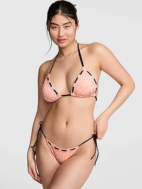 Laced Side-Tie Cheeky Bikini Bottom