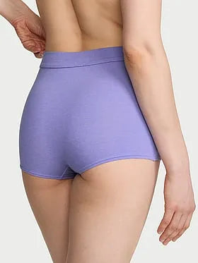 Logo Cotton Lace Patch High-Waist Boyshort Panty