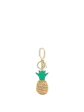 Straw Pineapple Bag Charm Keychain