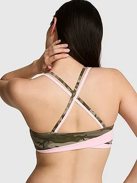 PINK Relayâ¢ Square-Neck Cross-Back Sports Bra