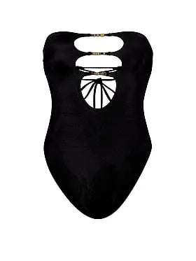 Reversible Cut-Out Rings Strapless One-Piece Swimsuit