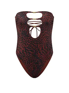 Reversible Cut-Out Rings Strapless One-Piece Swimsuit