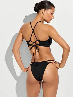 Reversible Cut-Out Rings Halter Bikini Top