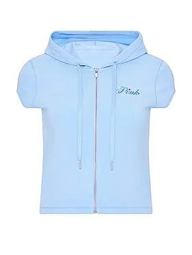 Soft Modal Short-Sleeve Full-Zip Hoodie
